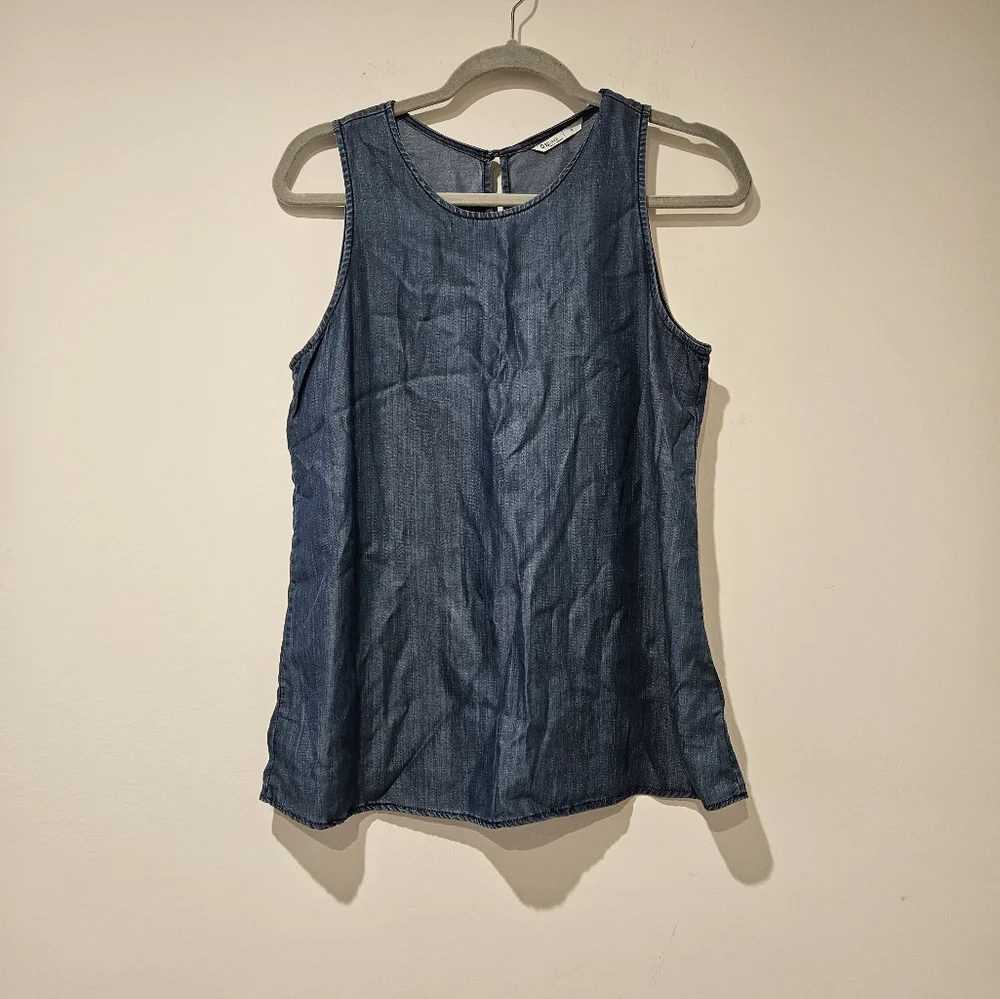 GAP Blue Denim Sleeveless Top, Size Small - Picture 1 of 4